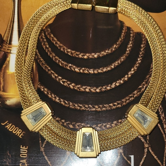 1980s Vintage Monet Statement Collar Necklace - Picture 11 of 12